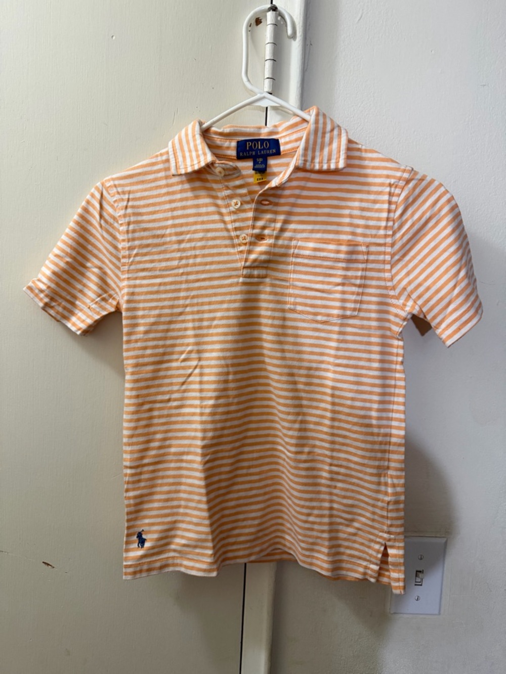 Kids Striped Cotton Jersey Polo Shirt size 8